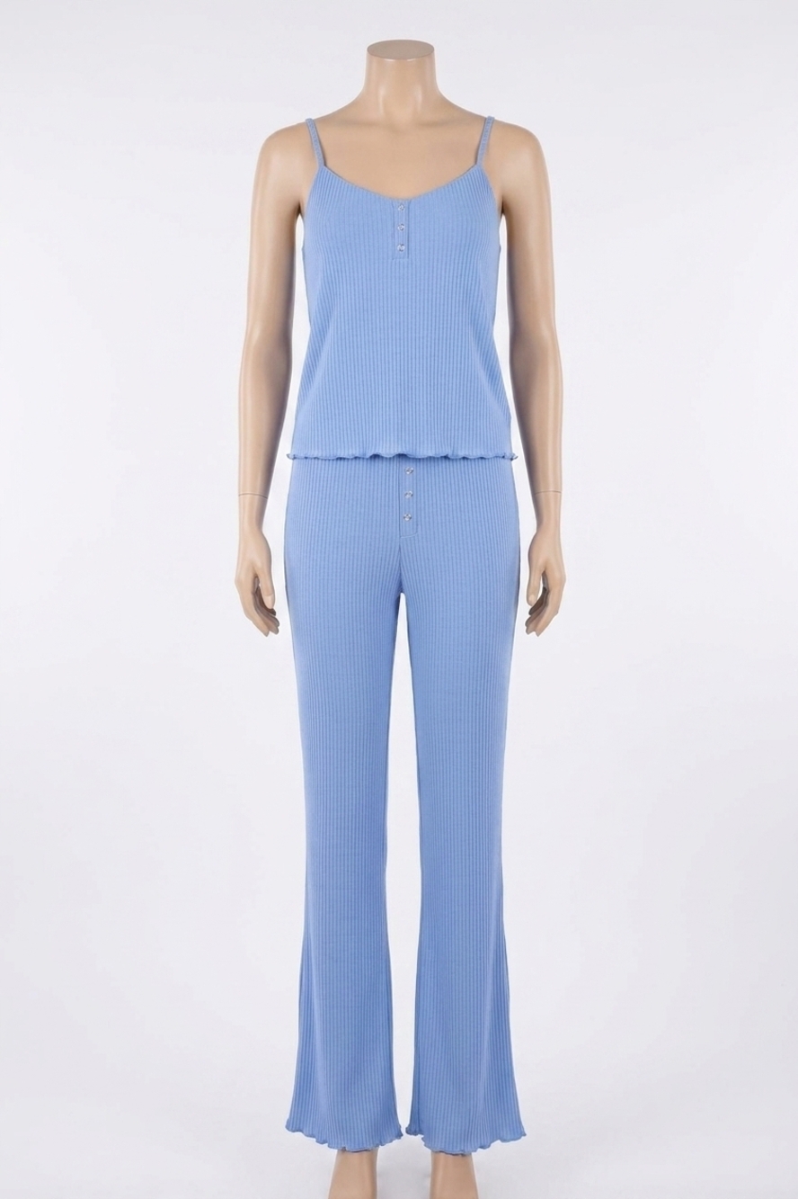 NEW PJ SALVAGE reloved rib pajama set in peri